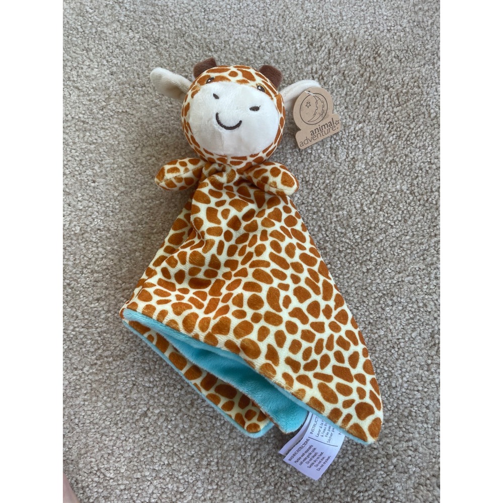 Animal Adventure Giraffe Security Blanket Plush Lovey Brown